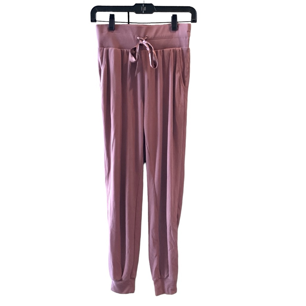 Victoria’s Secret Pajama Bottoms Mauve Soft Ribbed Elastic Waist Bow Tie XS